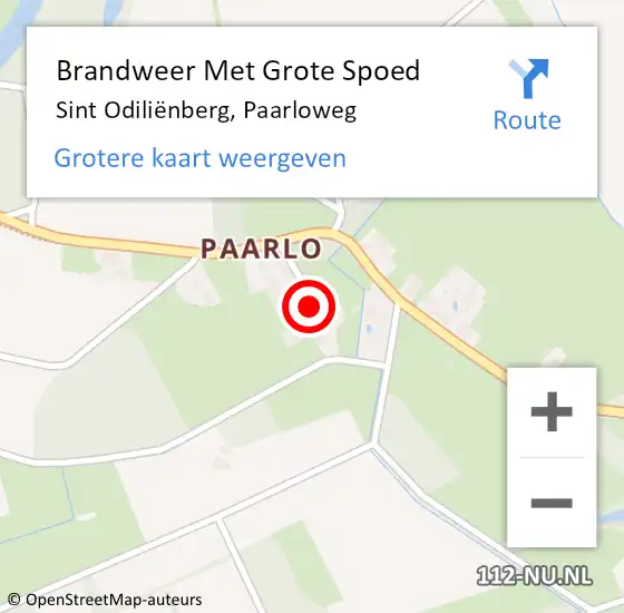 Locatie op kaart van de 112 melding: Brandweer Met Grote Spoed Naar Sint Odiliënberg, Paarloweg op 25 januari 2022 20:46