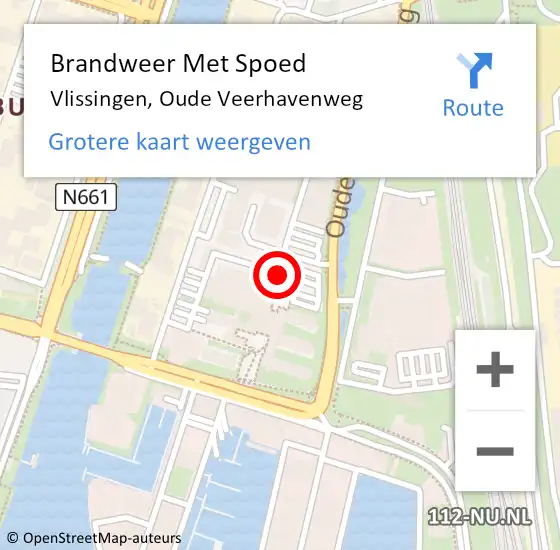 Locatie op kaart van de 112 melding: Brandweer Met Spoed Naar Vlissingen, Oude Veerhavenweg op 25 januari 2022 20:47