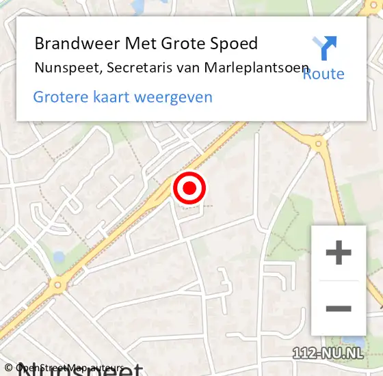 Locatie op kaart van de 112 melding: Brandweer Met Grote Spoed Naar Nunspeet, Secretaris van Marleplantsoen op 25 januari 2022 20:51