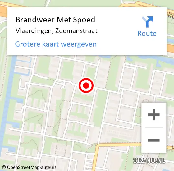 Locatie op kaart van de 112 melding: Brandweer Met Spoed Naar Vlaardingen, Zeemanstraat op 25 januari 2022 21:40