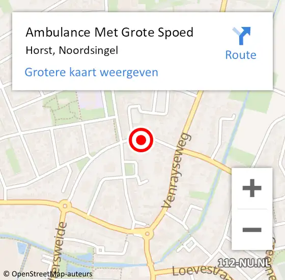 Locatie op kaart van de 112 melding: Ambulance Met Grote Spoed Naar Horst, Noordsingel op 6 juli 2014 11:00