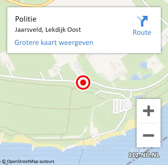 Locatie op kaart van de 112 melding: Politie Jaarsveld, Lekdijk Oost op 6 juli 2014 11:05