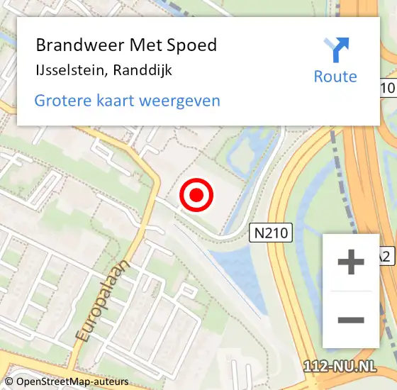 Locatie op kaart van de 112 melding: Brandweer Met Spoed Naar IJsselstein, Randdijk op 26 januari 2022 00:44