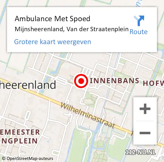 Locatie op kaart van de 112 melding: Ambulance Met Spoed Naar Mijnsheerenland, Van der Straatenplein op 26 januari 2022 00:45