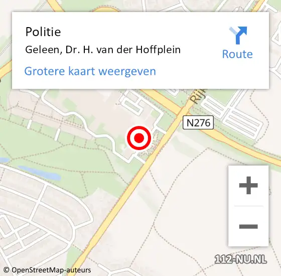 Locatie op kaart van de 112 melding: Politie Geleen, Dr. H. van der Hoffplein op 26 januari 2022 03:00