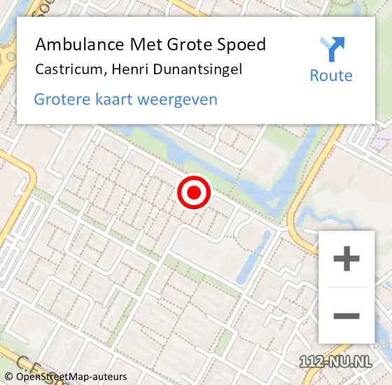 Locatie op kaart van de 112 melding: Ambulance Met Grote Spoed Naar Castricum, Henri Dunantsingel op 26 januari 2022 03:42