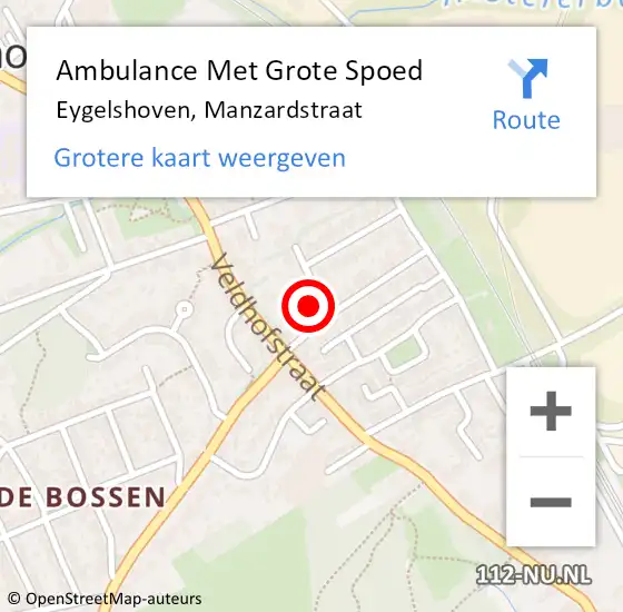 Locatie op kaart van de 112 melding: Ambulance Met Grote Spoed Naar Eygelshoven, Manzardstraat op 6 juli 2014 11:14