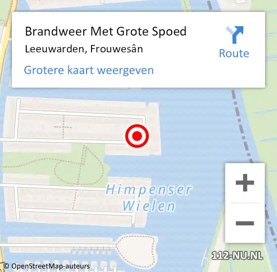 Locatie op kaart van de 112 melding: Brandweer Met Grote Spoed Naar Leeuwarden, Frouwesân op 26 januari 2022 05:23