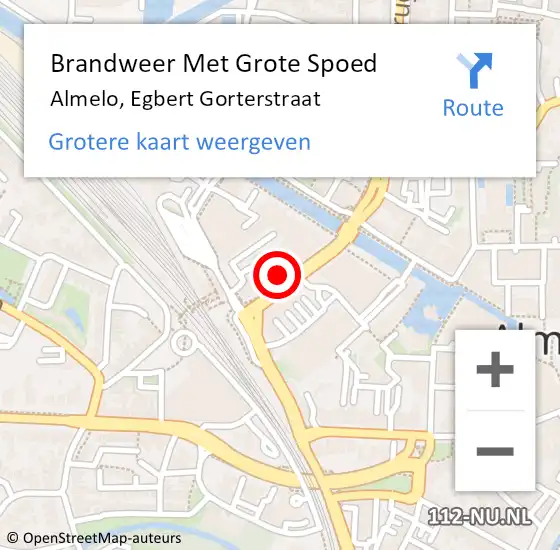 Locatie op kaart van de 112 melding: Brandweer Met Grote Spoed Naar Almelo, Egbert Gorterstraat op 26 januari 2022 06:35