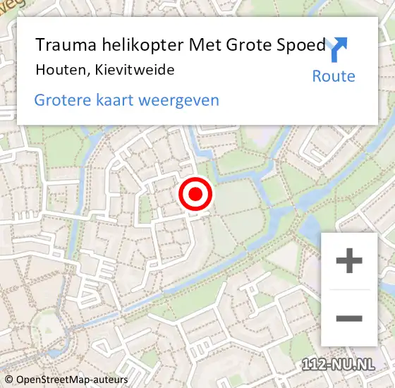 Locatie op kaart van de 112 melding: Trauma helikopter Met Grote Spoed Naar Houten, Kievitweide op 26 januari 2022 07:09