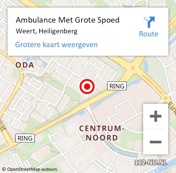 Locatie op kaart van de 112 melding: Ambulance Met Grote Spoed Naar Weert, Heiligenberg op 6 juli 2014 11:21