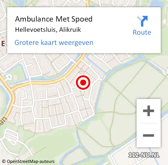 Locatie op kaart van de 112 melding: Ambulance Met Spoed Naar Hellevoetsluis, Alikruik op 26 januari 2022 08:07