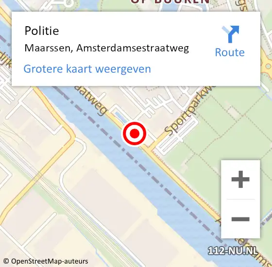 Locatie op kaart van de 112 melding: Politie Maarssen, Amsterdamsestraatweg op 26 januari 2022 08:32