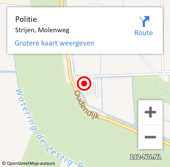 Locatie op kaart van de 112 melding: Politie Heinenoord, Molenweg op 26 januari 2022 08:48