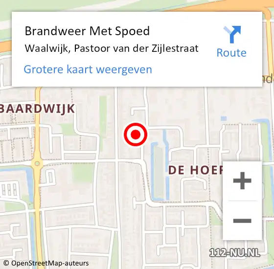 Locatie op kaart van de 112 melding: Brandweer Met Spoed Naar Waalwijk, Pastoor van der Zijlestraat op 26 januari 2022 08:59