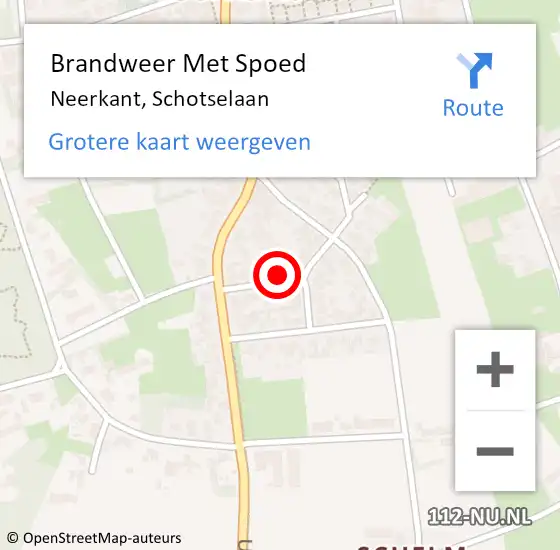 Locatie op kaart van de 112 melding: Brandweer Met Spoed Naar Neerkant, Schotselaan op 26 januari 2022 09:08