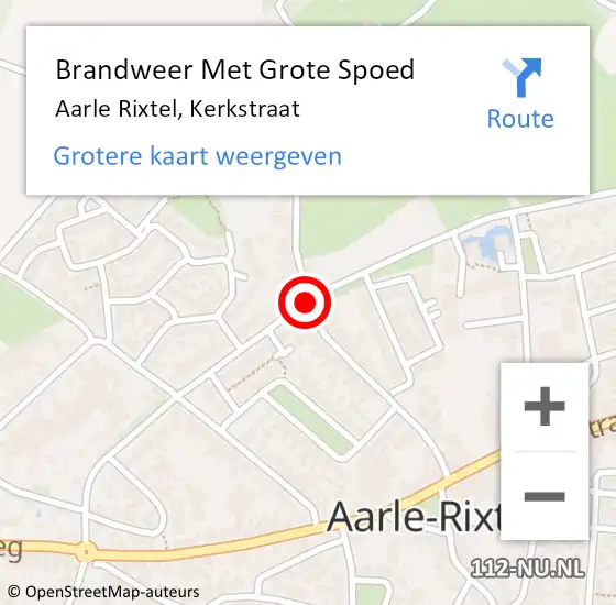 Locatie op kaart van de 112 melding: Brandweer Met Grote Spoed Naar Aarle Rixtel, Kerkstraat op 6 juli 2014 11:30