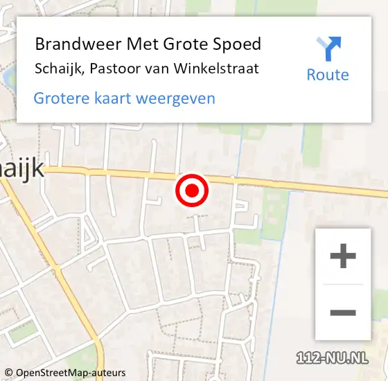 Locatie op kaart van de 112 melding: Brandweer Met Grote Spoed Naar Schaijk, Pastoor van Winkelstraat op 26 januari 2022 09:44