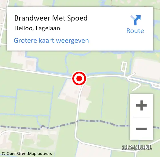 Locatie op kaart van de 112 melding: Brandweer Met Spoed Naar Heiloo, Lagelaan op 6 juli 2014 11:33