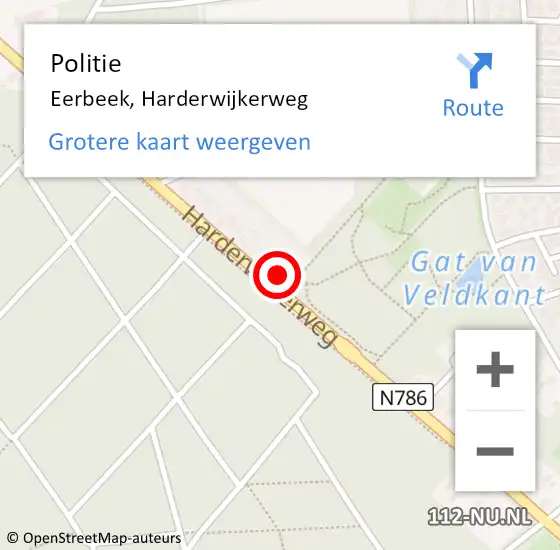 Locatie op kaart van de 112 melding: Politie Eerbeek, Harderwijkerweg op 26 januari 2022 10:05