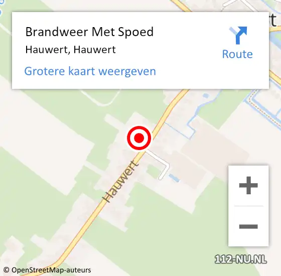 Locatie op kaart van de 112 melding: Brandweer Met Spoed Naar Hauwert, Hauwert op 26 januari 2022 10:11