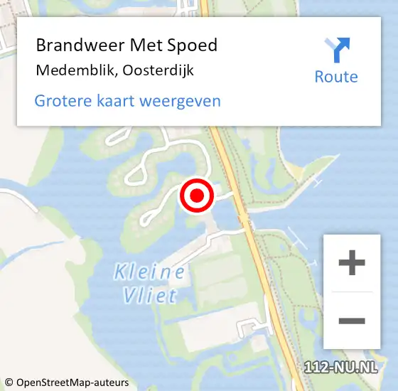 Locatie op kaart van de 112 melding: Brandweer Met Spoed Naar Medemblik, Oosterdijk op 26 januari 2022 10:18