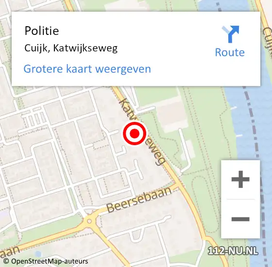 Locatie op kaart van de 112 melding: Politie Cuijk, Katwijkseweg op 26 januari 2022 11:09