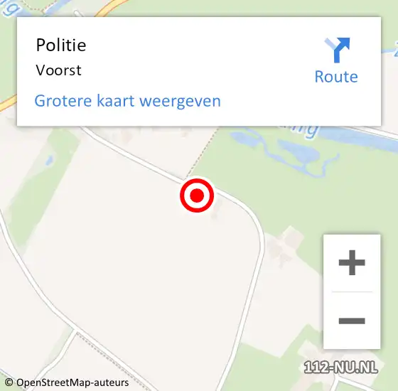 Locatie op kaart van de 112 melding: Politie Voorst op 26 januari 2022 11:16