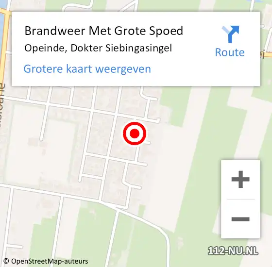 Locatie op kaart van de 112 melding: Brandweer Met Grote Spoed Naar Opeinde, Dokter Siebingasingel op 26 januari 2022 11:18