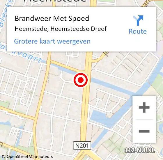 Locatie op kaart van de 112 melding: Brandweer Met Spoed Naar Heemstede, Heemsteedse Dreef op 26 januari 2022 11:43