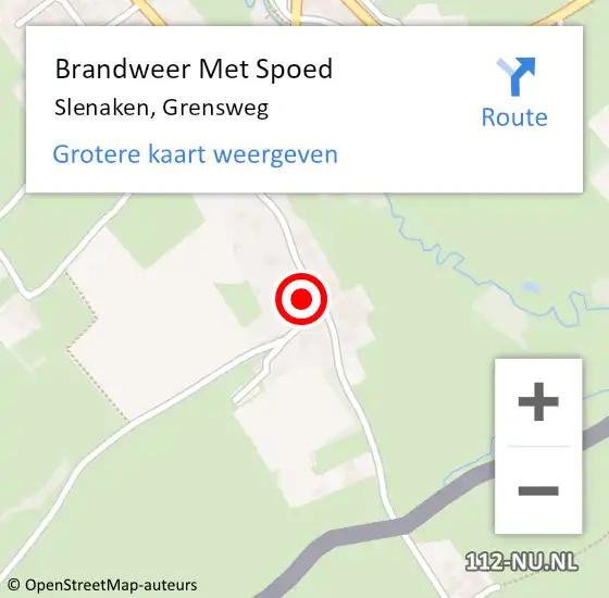 Locatie op kaart van de 112 melding: Brandweer Met Spoed Naar Slenaken, Grensweg op 26 januari 2022 11:58