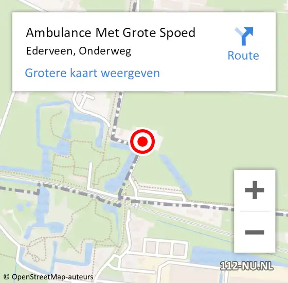 Locatie op kaart van de 112 melding: Ambulance Met Grote Spoed Naar Ederveen, Onderweg op 26 januari 2022 12:09