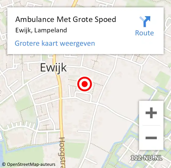 Locatie op kaart van de 112 melding: Ambulance Met Grote Spoed Naar Ewijk, Lampeland op 26 januari 2022 12:12