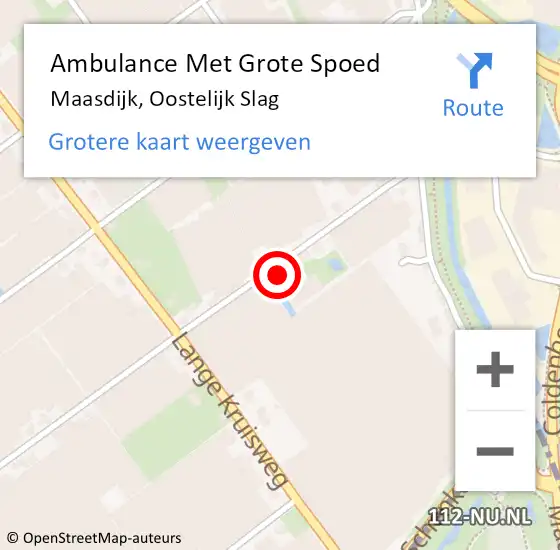 Locatie op kaart van de 112 melding: Ambulance Met Grote Spoed Naar Maasdijk, Oostelijk Slag op 26 januari 2022 12:16
