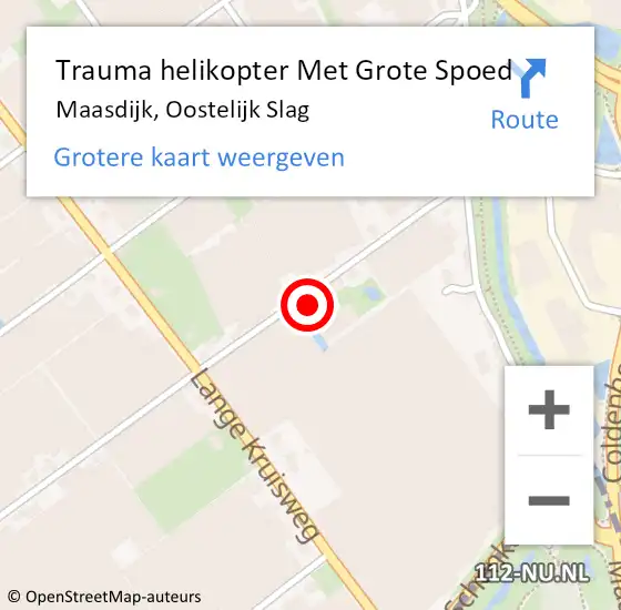 Locatie op kaart van de 112 melding: Trauma helikopter Met Grote Spoed Naar Maasdijk, Oostelijk Slag op 26 januari 2022 12:17