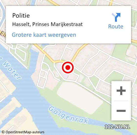 Locatie op kaart van de 112 melding: Politie Hasselt, Prinses Marijkestraat op 26 januari 2022 12:27