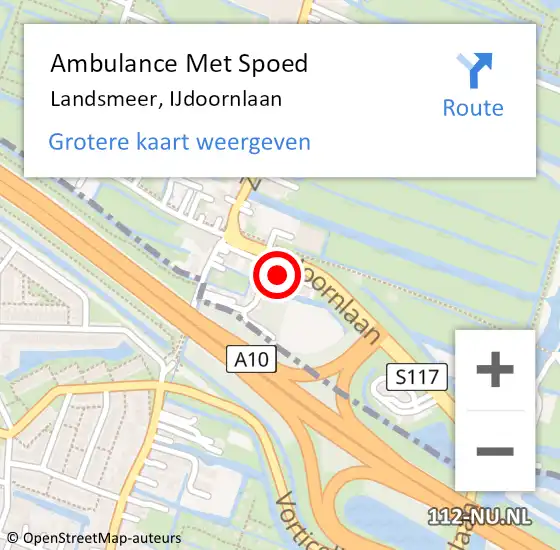 Locatie op kaart van de 112 melding: Ambulance Met Spoed Naar Landsmeer, IJdoornlaan op 26 januari 2022 12:33