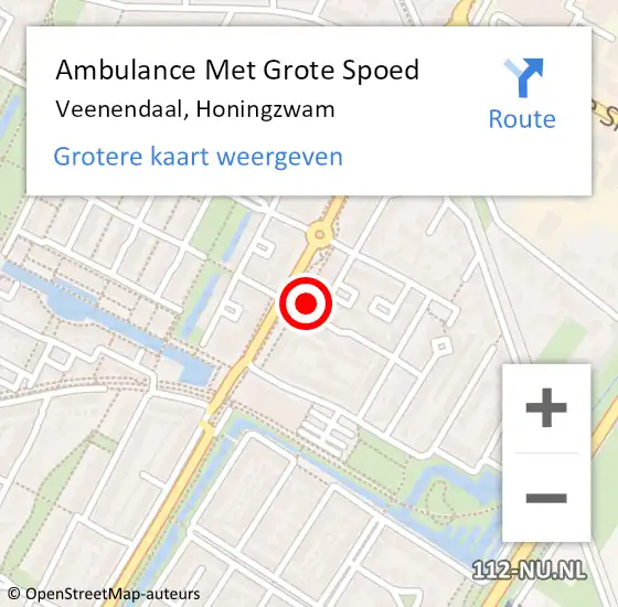 Locatie op kaart van de 112 melding: Ambulance Met Grote Spoed Naar Veenendaal, Honingzwam op 26 januari 2022 12:53