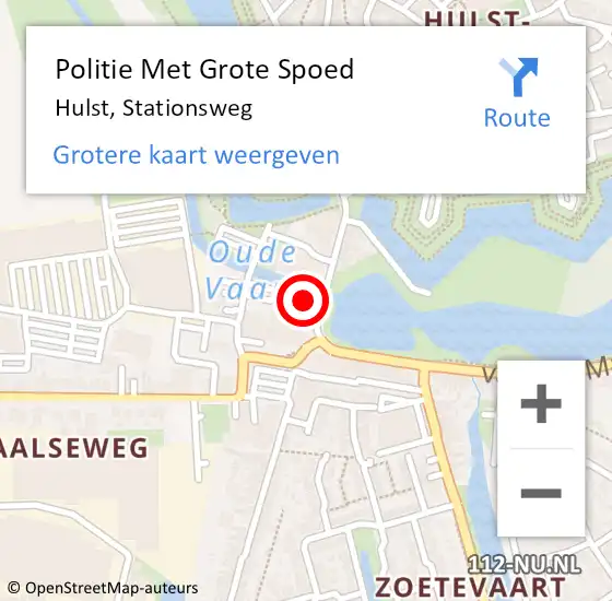 Locatie op kaart van de 112 melding: Politie Met Grote Spoed Naar Hulst, Stationsweg op 26 januari 2022 13:26