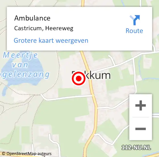 Locatie op kaart van de 112 melding: Ambulance Castricum, Heereweg op 26 januari 2022 13:57