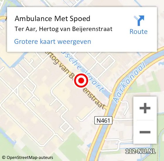 Locatie op kaart van de 112 melding: Ambulance Met Spoed Naar Ter Aar, Hertog van Beijerenstraat op 26 januari 2022 14:06