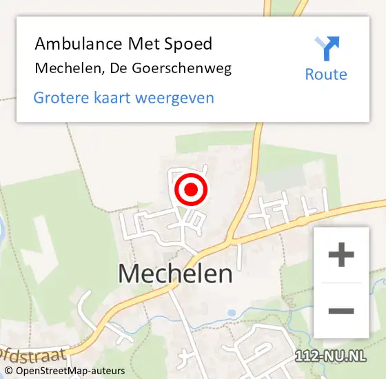 Locatie op kaart van de 112 melding: Ambulance Met Spoed Naar Mechelen, De Goerschenweg op 6 juli 2014 12:13