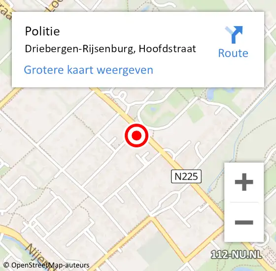 Locatie op kaart van de 112 melding: Politie Driebergen-Rijsenburg, Hoofdstraat op 26 januari 2022 14:39