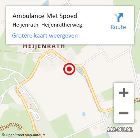 Locatie op kaart van de 112 melding: Ambulance Met Spoed Naar Heijenrath, Heijenratherweg op 6 juli 2014 12:21