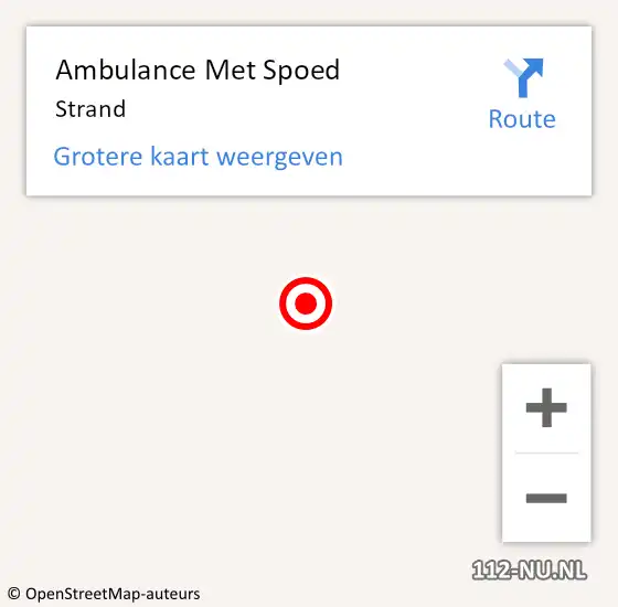 Locatie op kaart van de 112 melding: Ambulance Met Spoed Naar Strand op 26 januari 2022 15:38