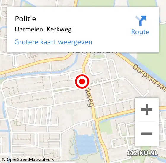 Locatie op kaart van de 112 melding: Politie Harmelen, Kerkweg op 26 januari 2022 15:44