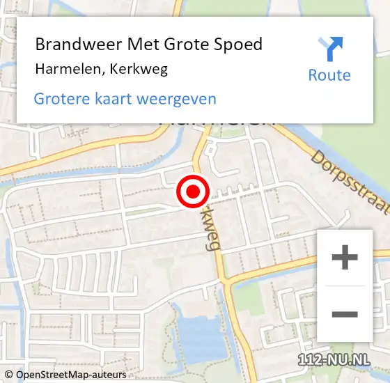 Locatie op kaart van de 112 melding: Brandweer Met Grote Spoed Naar Harmelen, Kerkweg op 26 januari 2022 15:45