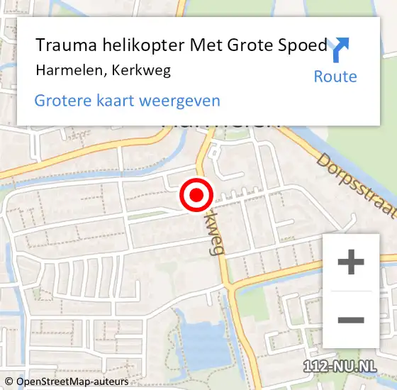 Locatie op kaart van de 112 melding: Trauma helikopter Met Grote Spoed Naar Harmelen, Kerkweg op 26 januari 2022 15:46