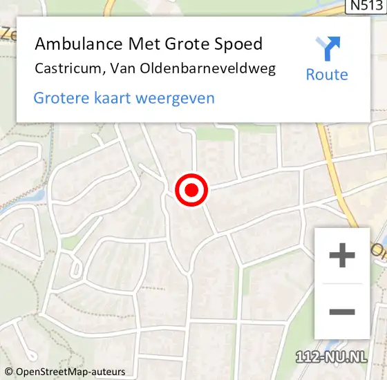 Locatie op kaart van de 112 melding: Ambulance Met Grote Spoed Naar Castricum, Van Oldenbarneveldweg op 26 januari 2022 15:51