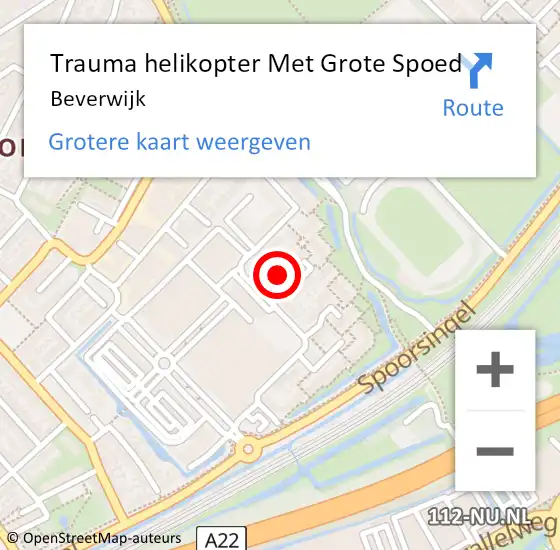 Locatie op kaart van de 112 melding: Trauma helikopter Met Grote Spoed Naar Beverwijk op 26 januari 2022 15:58